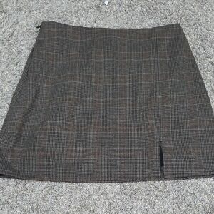 Old Navy Plaid Mini Skirt in Brown and Black